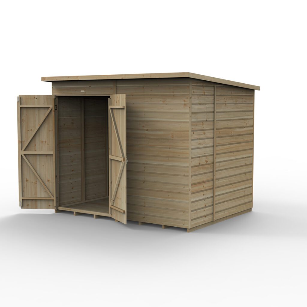 Beckwood 8×6 Pent Shed – No Windows – Double Door 5013053204245 2
